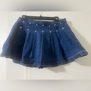 Denim Blue Pleated Skort
